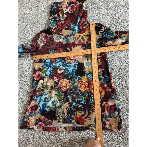 Ali Miles Womens SP Floral Print Cowl Neck Tunic Top Multicolor 3/4 Sleeve - Picture 7 of 11